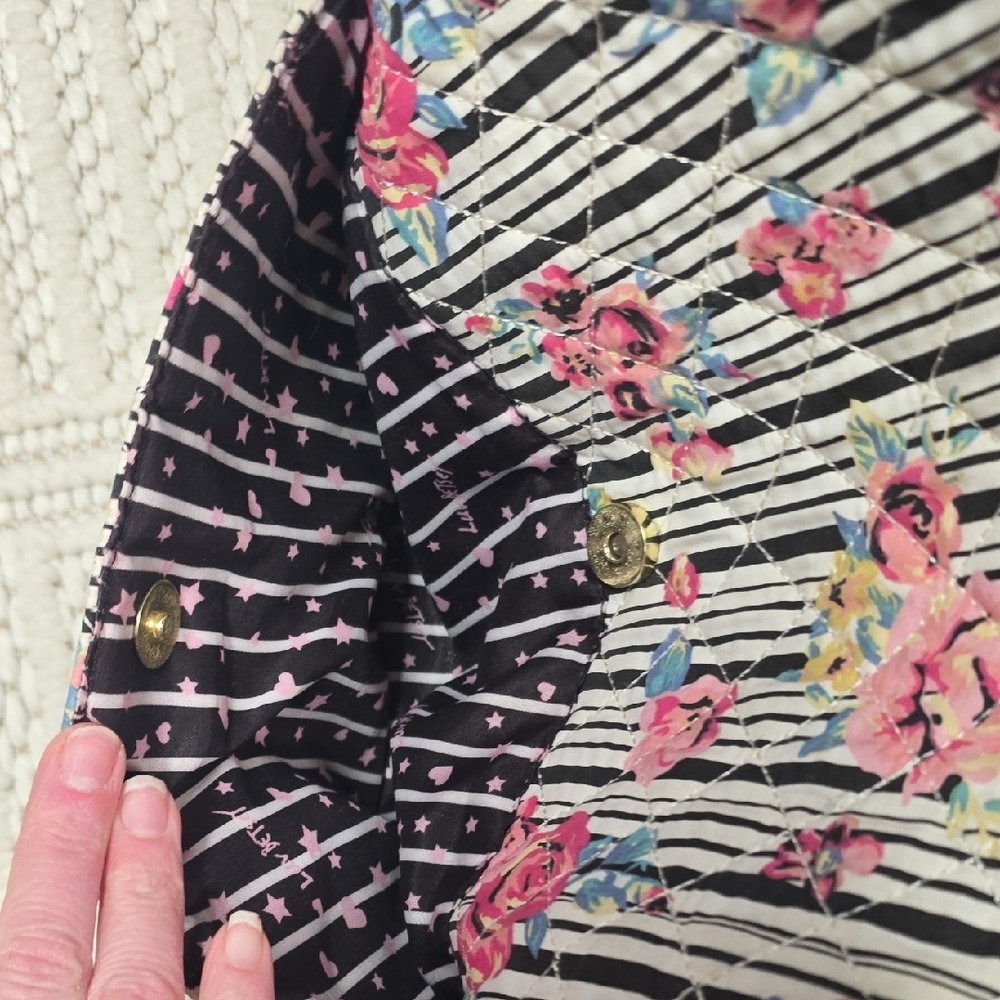 Betsey Johnson Floral Backpack with Black Stripes - Picture 12 of 13